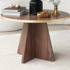 Mushroom Couchtisch | 100 % MELAMIN | Gold, Walnuss