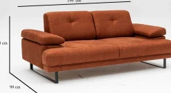 Mustang 2-Sitzer-Schlafsofa | BUCHENHOLZ / SPANPLATTE | Orange