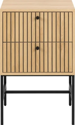 Nachttisch Albany - 46x40x70cm - 2 Schubladen - Eiche Dekor