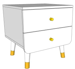 Nachttisch Billy retro 2 Schubladen - weiß