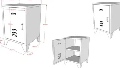 Nachttisch Bronxx Metall 40x60 - matt grau