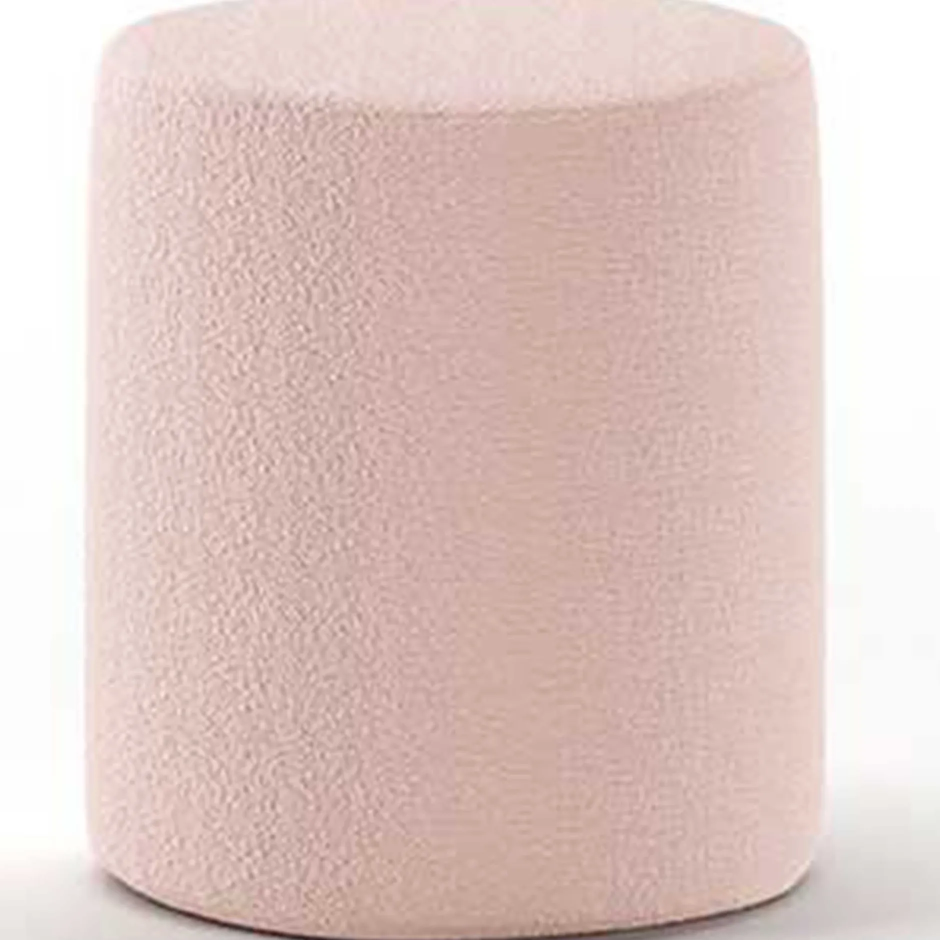 Nachttisch / Fußhocker Maeva - 41x41x41,5 cm - Rosa Bouclé-Stoff