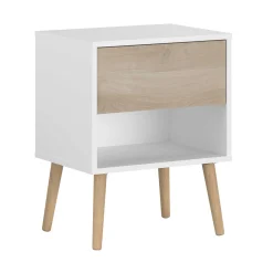Nachttisch Hardy 44cm 1 Schublade - Molke/Eiche