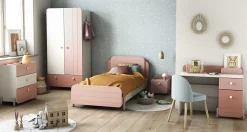 Nachttisch Janne 1 Schublade-mattrosa/mattweiß