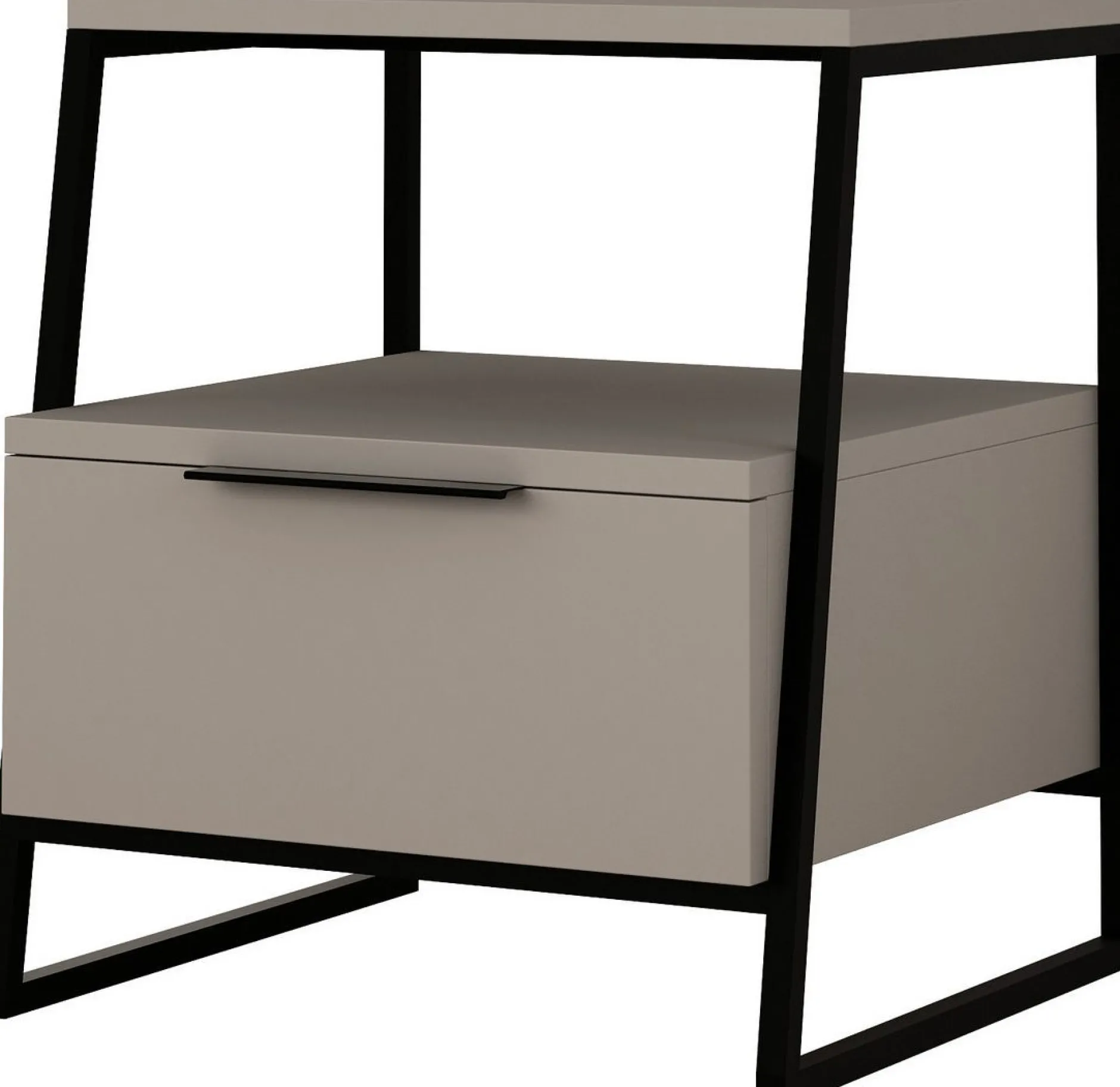 Nachttisch Pal - 100% MELAMINE - Heller Mokka - 45 x 50 x 40 cm