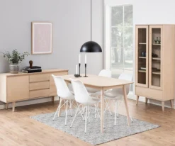 NaliniEsszimmer : Esstisch, Anrichte, Vitrine - Eiche hell furniert