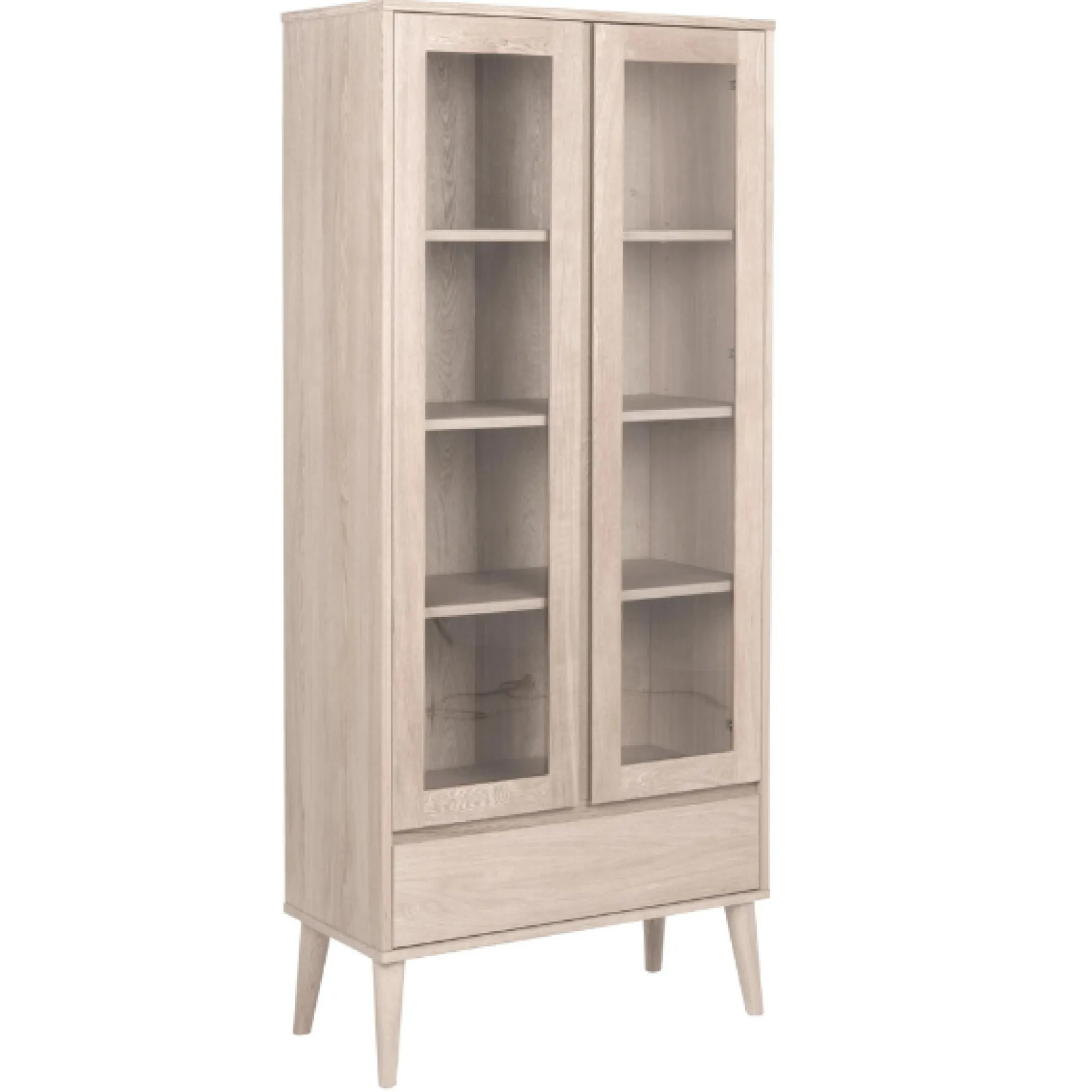 NaliniEsszimmer : Esstisch, Anrichte, Vitrine - Eiche hell furniert
