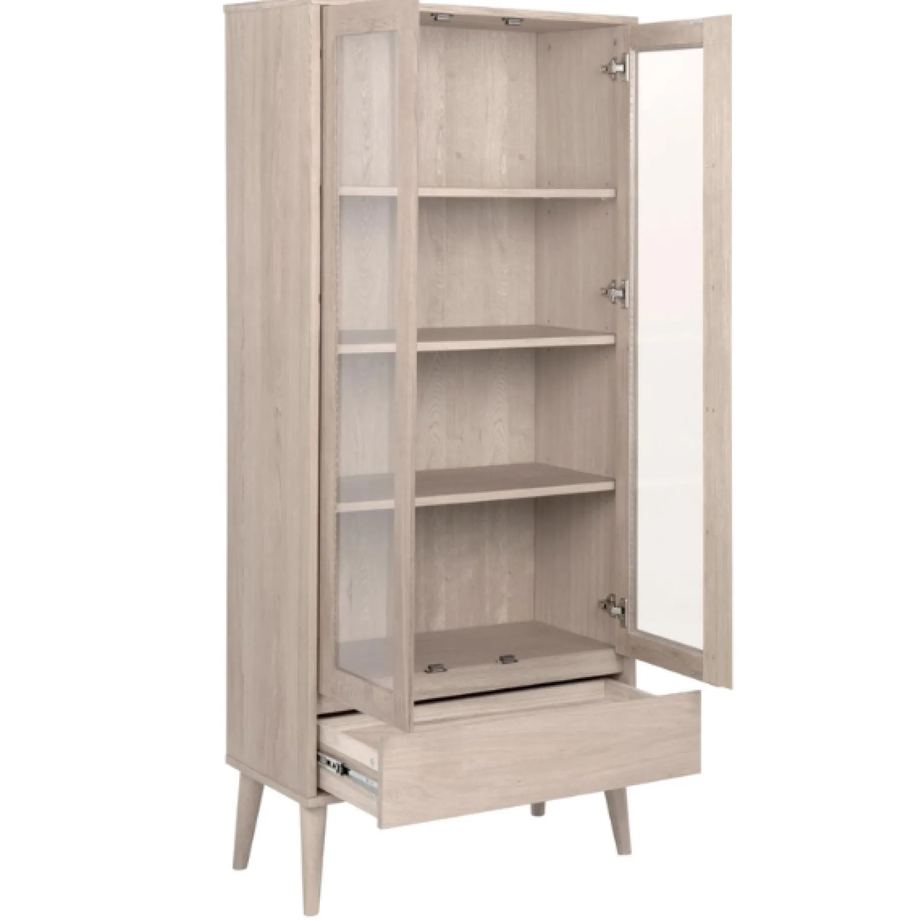 NaliniEsszimmer : Esstisch, Anrichte, Vitrine - Eiche hell furniert