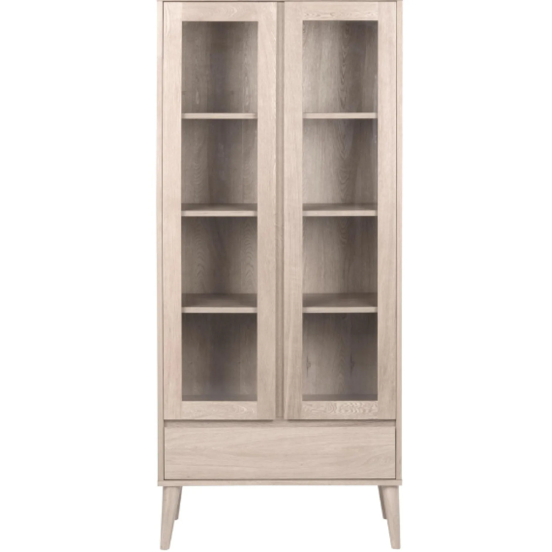 NaliniEsszimmer : Esstisch, Anrichte, Vitrine - Eiche hell furniert