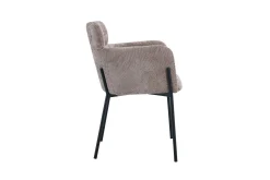 Naomi Fabric Dining Chair Sand | Metallbeine | 83 x 60,5 x 60 cm