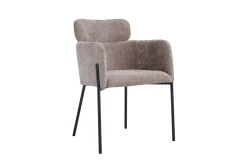 Naomi Fabric Dining Chair Sand | Metallbeine | 83 x 60,5 x 60 cm