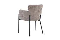 Naomi Fabric Dining Chair Sand | Metallbeine | 83 x 60,5 x 60 cm