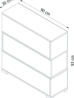 Napolyon Schuhschrank | 100 % MELAMIN | Weiß, Walnuss