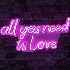 Neon Graph Dekorative LED-Beleuchtung aus Kunststoff | Rosa | 32 x 60 x 2 cm