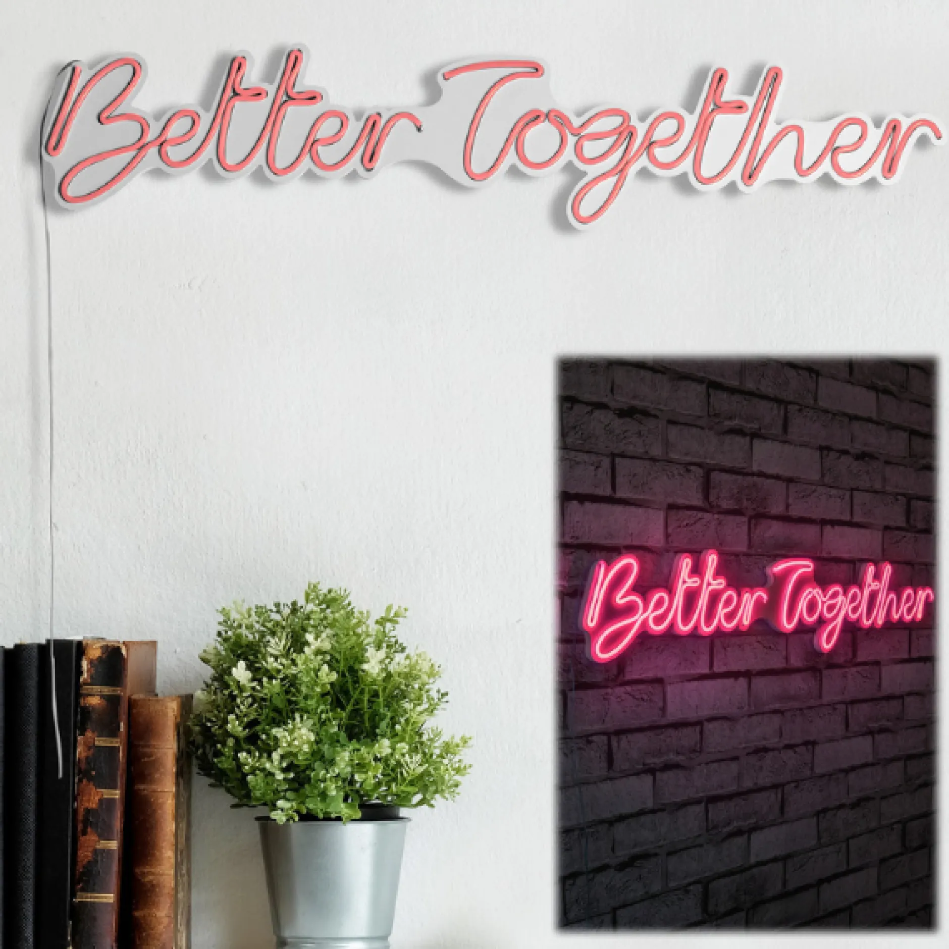 Neon Graph Dekorative LED-Beleuchtung aus Kunststoff | Rosa | 84 x 16 x 2 cm