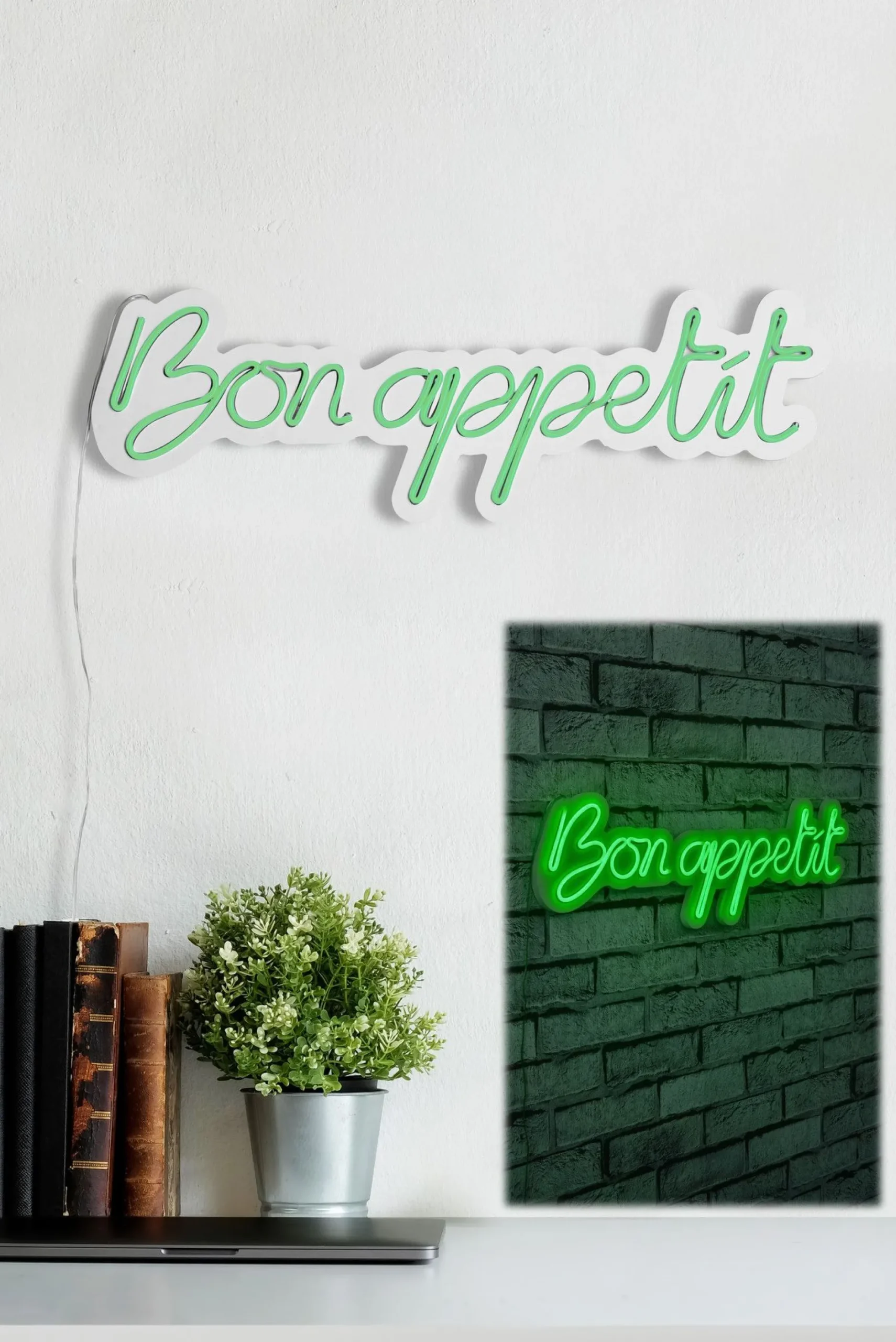 Neon Graph Dekorative LED-Beleuchtung aus Kunststoff | Grün | 60 x 18 x 2 cm