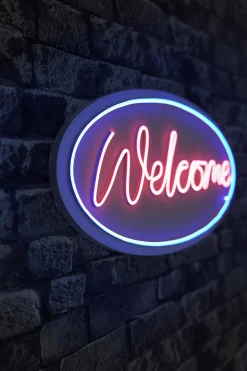 Neon Graph Dekorative LED-Beleuchtung aus Kunststoff | Blau & Rosa | 29 x 58 x 2 cm