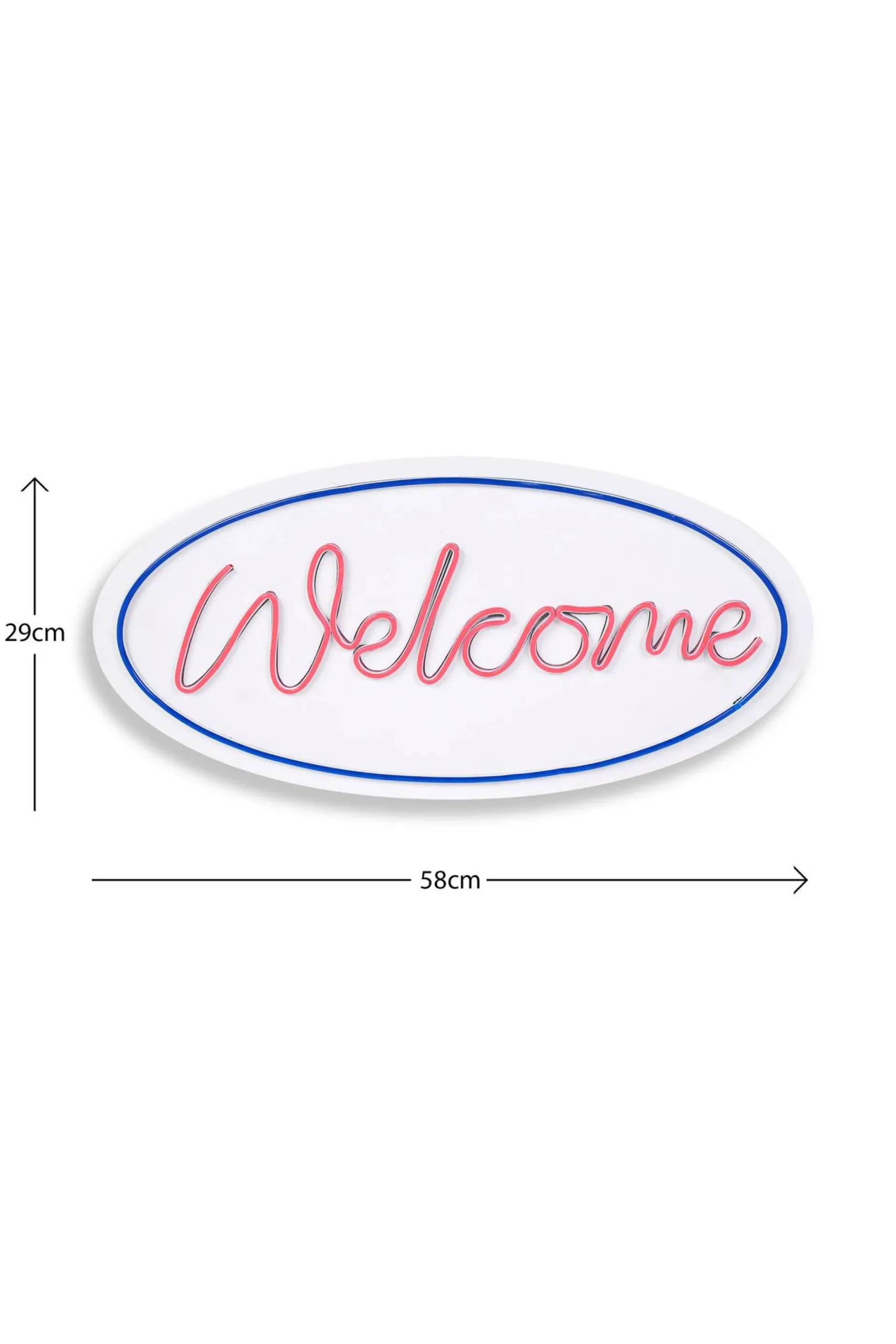 Neon Graph Dekorative LED-Beleuchtung aus Kunststoff | Blau & Rosa | 29 x 58 x 2 cm