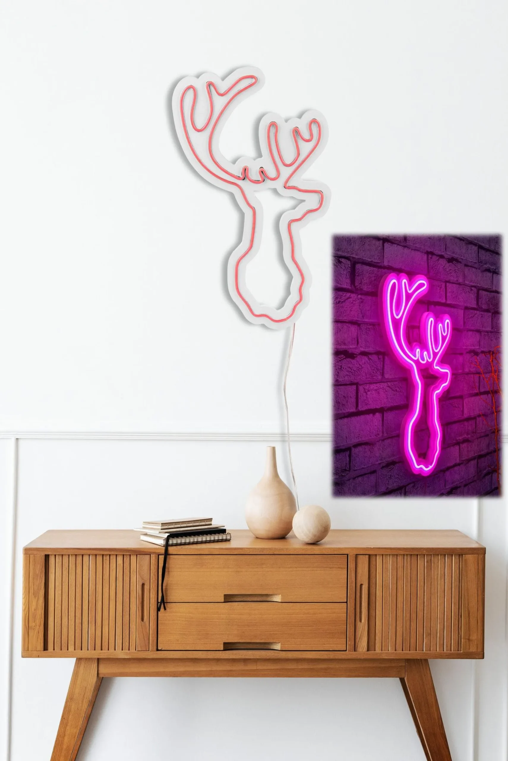 Neon Graph Dekorative LED-Beleuchtung aus Kunststoff | Rosa | 21 x 34 x 2 cm