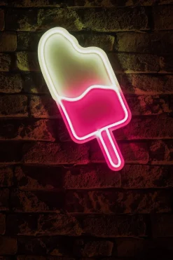 Neon Graph Dekorative LED-Beleuchtung aus Kunststoff | Weiß & Rosa | 17 x 40 x 2 cm