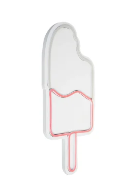 Neon Graph Dekorative LED-Beleuchtung aus Kunststoff | Weiß & Rosa | 17 x 40 x 2 cm