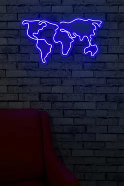 Neon Graph Dekorative LED-Beleuchtung aus Kunststoff | Blau | 66 x 38 x 2 cm