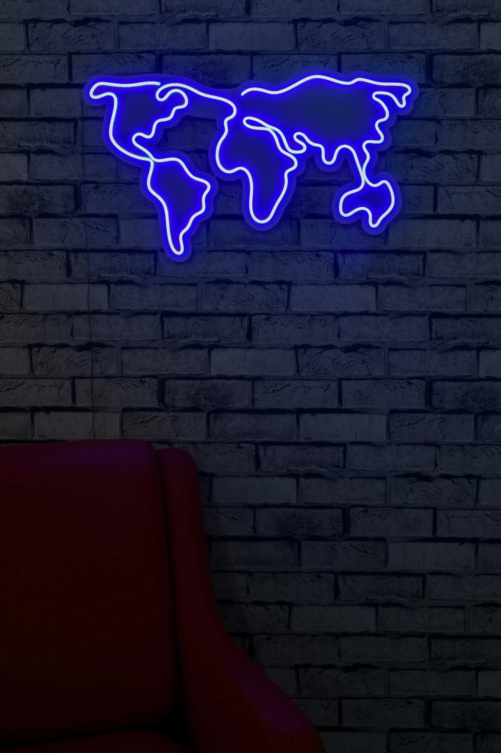 Neon Graph Dekorative LED-Beleuchtung aus Kunststoff | Blau | 66 x 38 x 2 cm