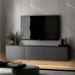 Neon Illuminated TV-Ständer | 100 % MELAMIN | Anthrazit