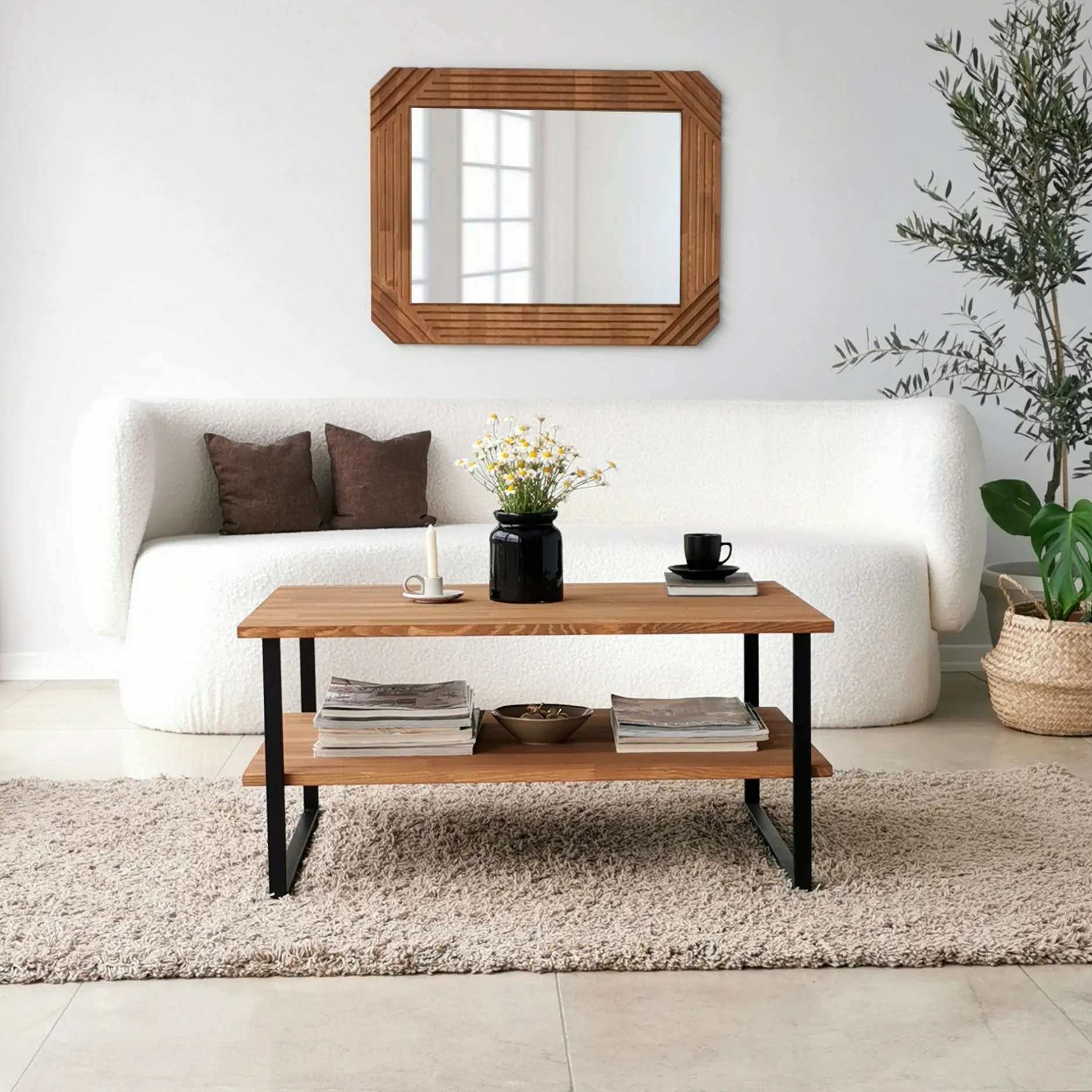 Neta C Couchtisch | Kiefernholz | Eiche