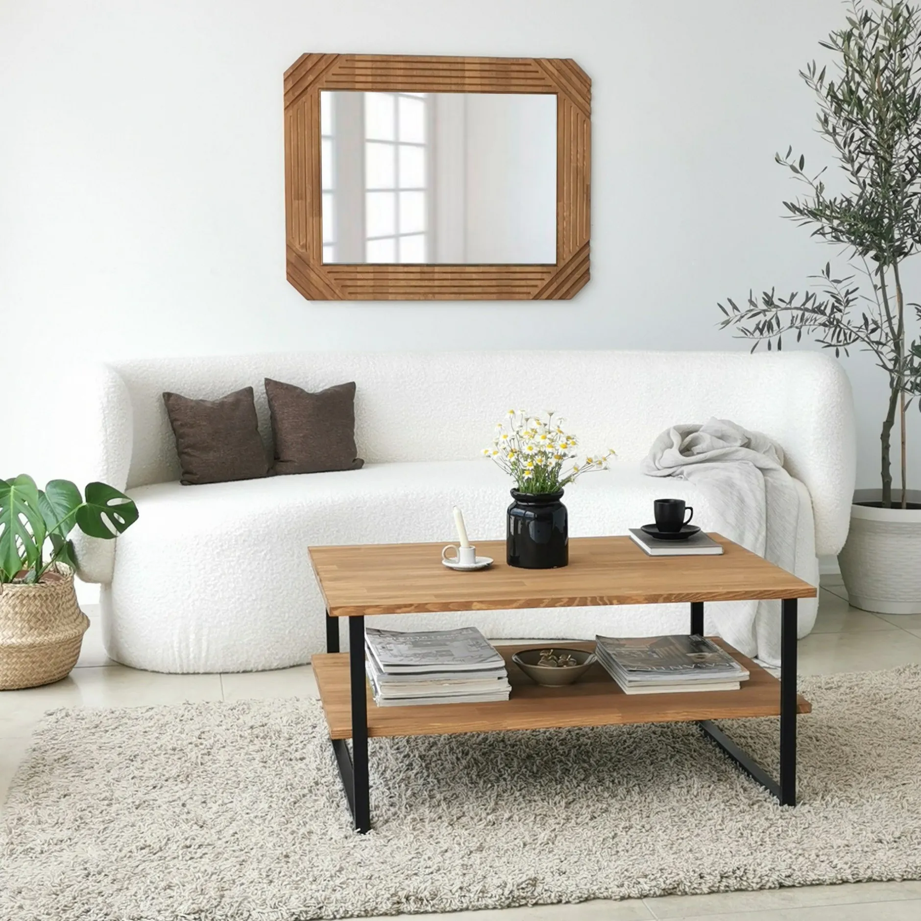 Neta C Couchtisch | Kiefernholz | Eiche