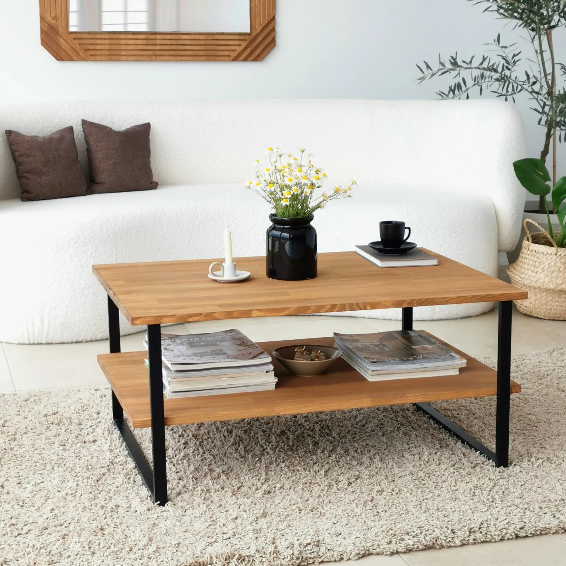 Neta C Couchtisch | Kiefernholz | Eiche