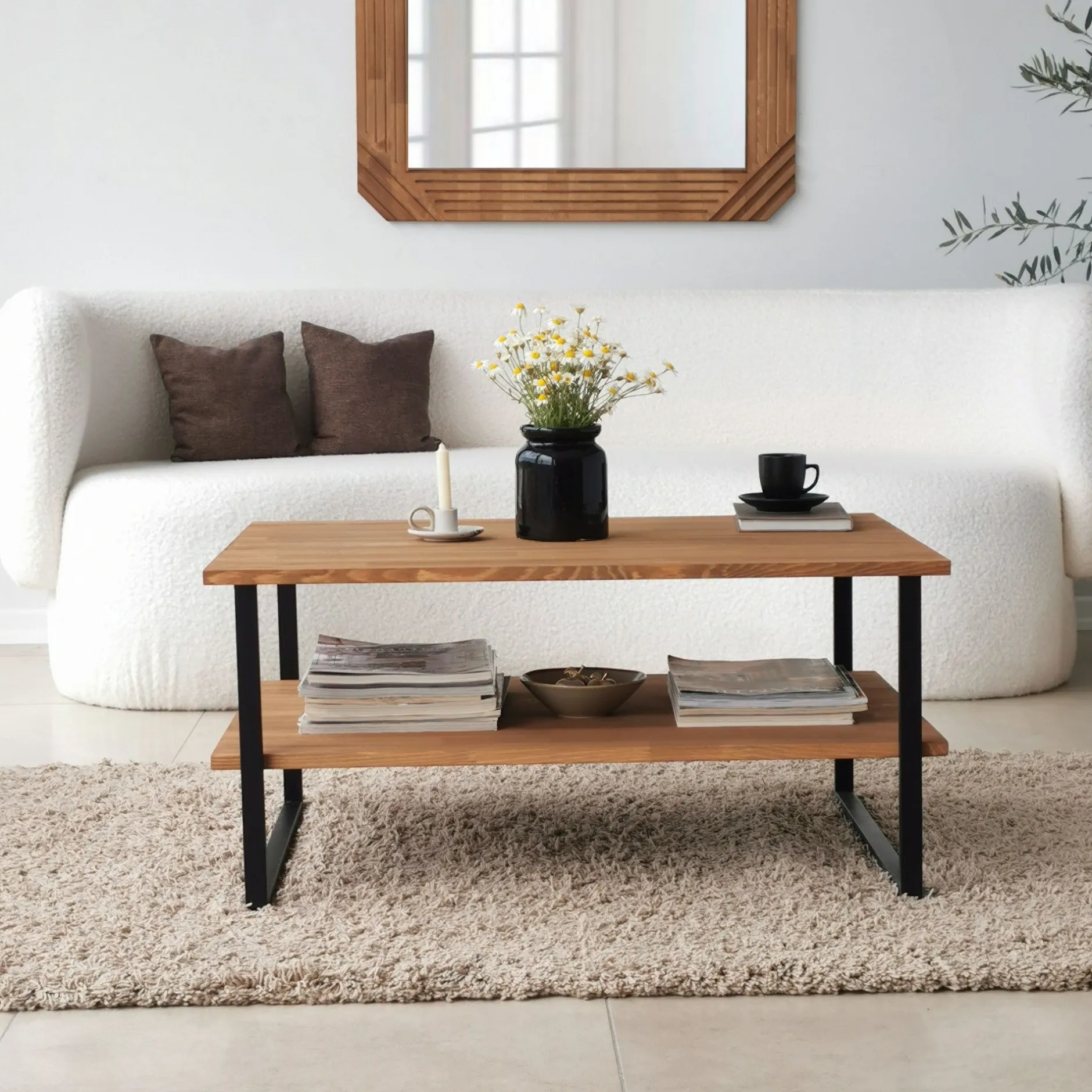 Neta C Couchtisch | Kiefernholz | Eiche