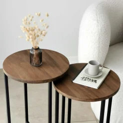 Neta Couchtisch | Kiefernholz | Walnuss