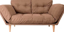 Nina 3-Sitzer-Schlafsofa | Metallrahmen | Hellbraun