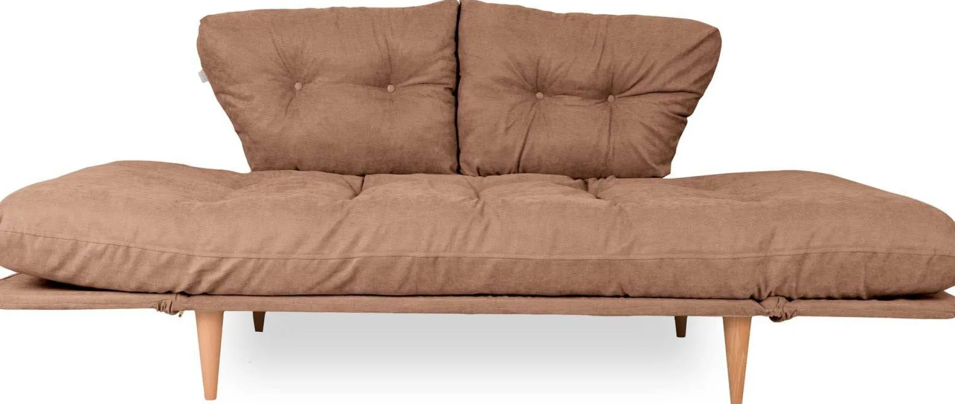 Nina 3-Sitzer-Schlafsofa | Metallrahmen | Hellbraun