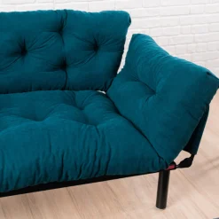 Nitta 2-Sitzer-Schlafsofa | Metallrahmen | Petrolblau
