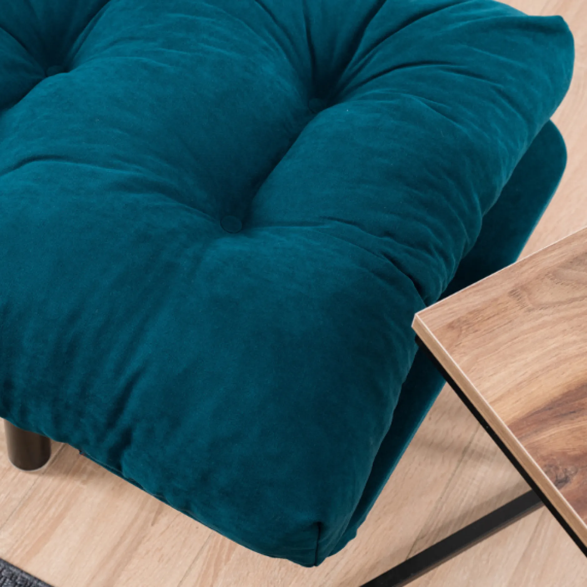 Nitta 2-Sitzer-Schlafsofa | Metallrahmen | Petrolblau