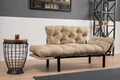 Nitta 2-Sitzer-Schlafsofa | Metallrahmen | Creme
