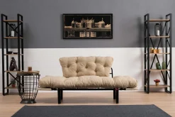Nitta 2-Sitzer-Schlafsofa | Metallrahmen | Creme