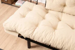 Nitta 2-Sitzer-Schlafsofa | Metallrahmen | Creme
