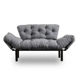 Nitta 2-Sitzer-Schlafsofa | Metallrahmen | Grau