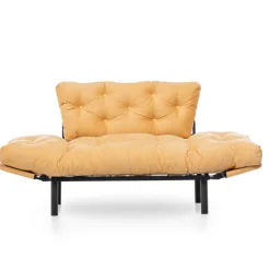 Nitta 2-Sitzer-Schlafsofa | Metallrahmen | Senfgelb