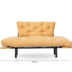 Nitta 2-Sitzer-Schlafsofa | Metallrahmen | Senfgelb