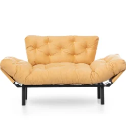 Nitta 2-Sitzer-Schlafsofa | Metallrahmen | Senfgelb