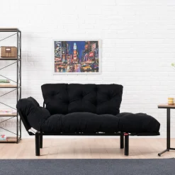 Nitta 2-Sitzer-Schlafsofa | Metallrahmen | Schwarz