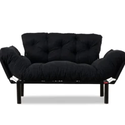 Nitta 2-Sitzer-Schlafsofa | Metallrahmen | Schwarz