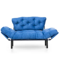 Nitta 2-Sitzer-Schlafsofa | Metallrahmen | Blau