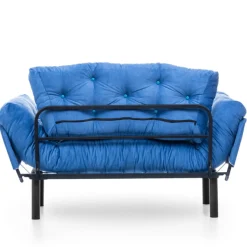 Nitta 2-Sitzer-Schlafsofa | Metallrahmen | Blau