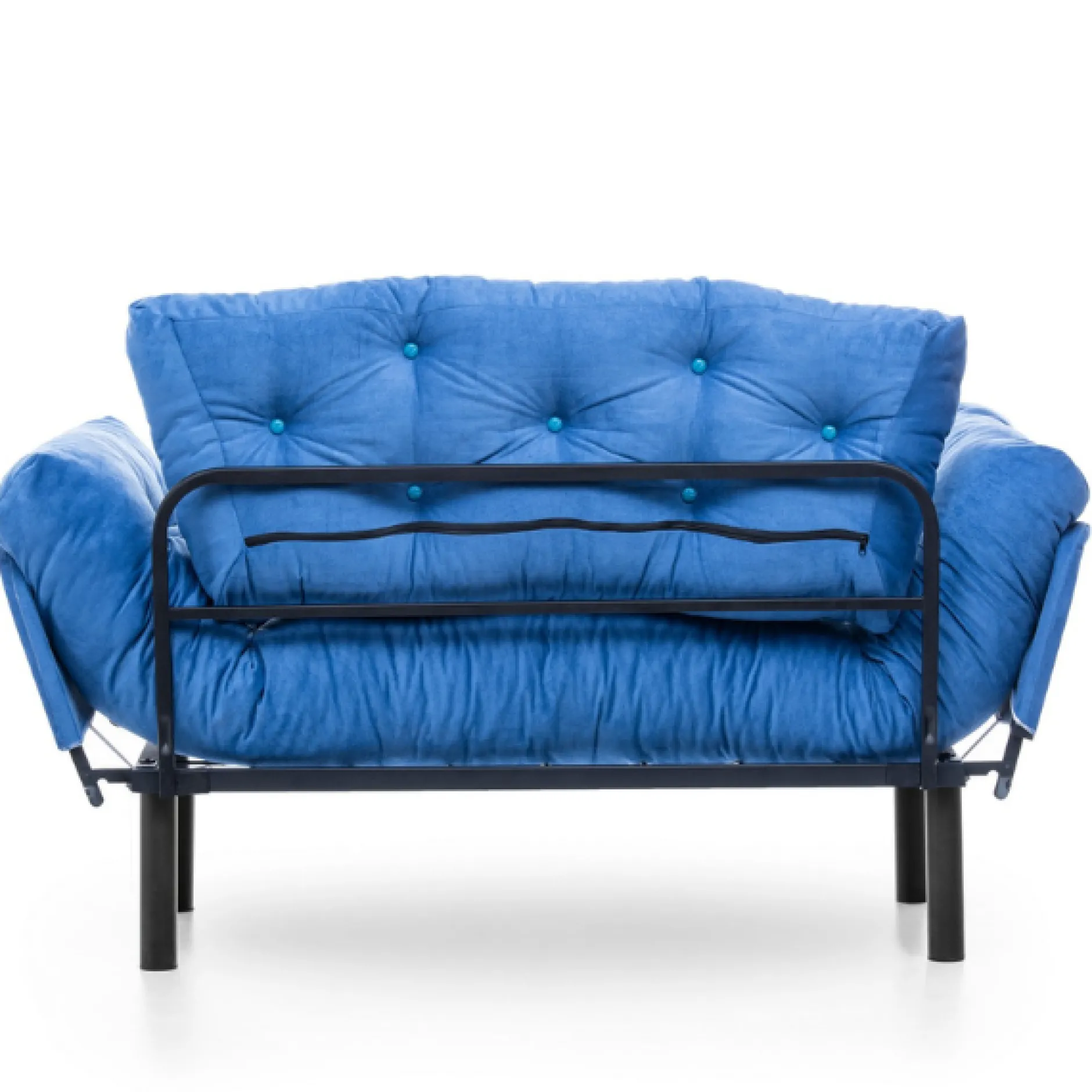 Nitta 2-Sitzer-Schlafsofa | Metallrahmen | Blau