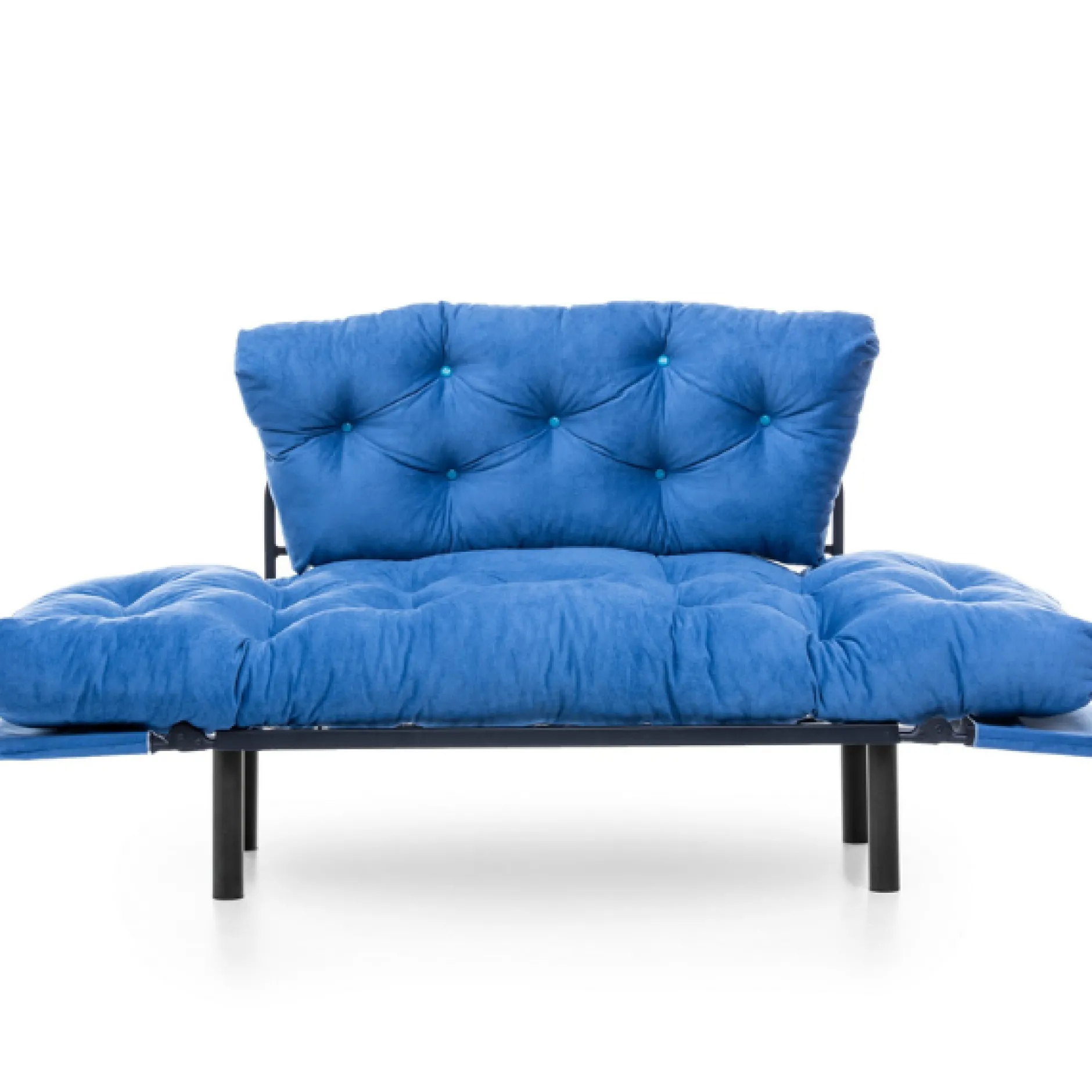Nitta 2-Sitzer-Schlafsofa | Metallrahmen | Blau
